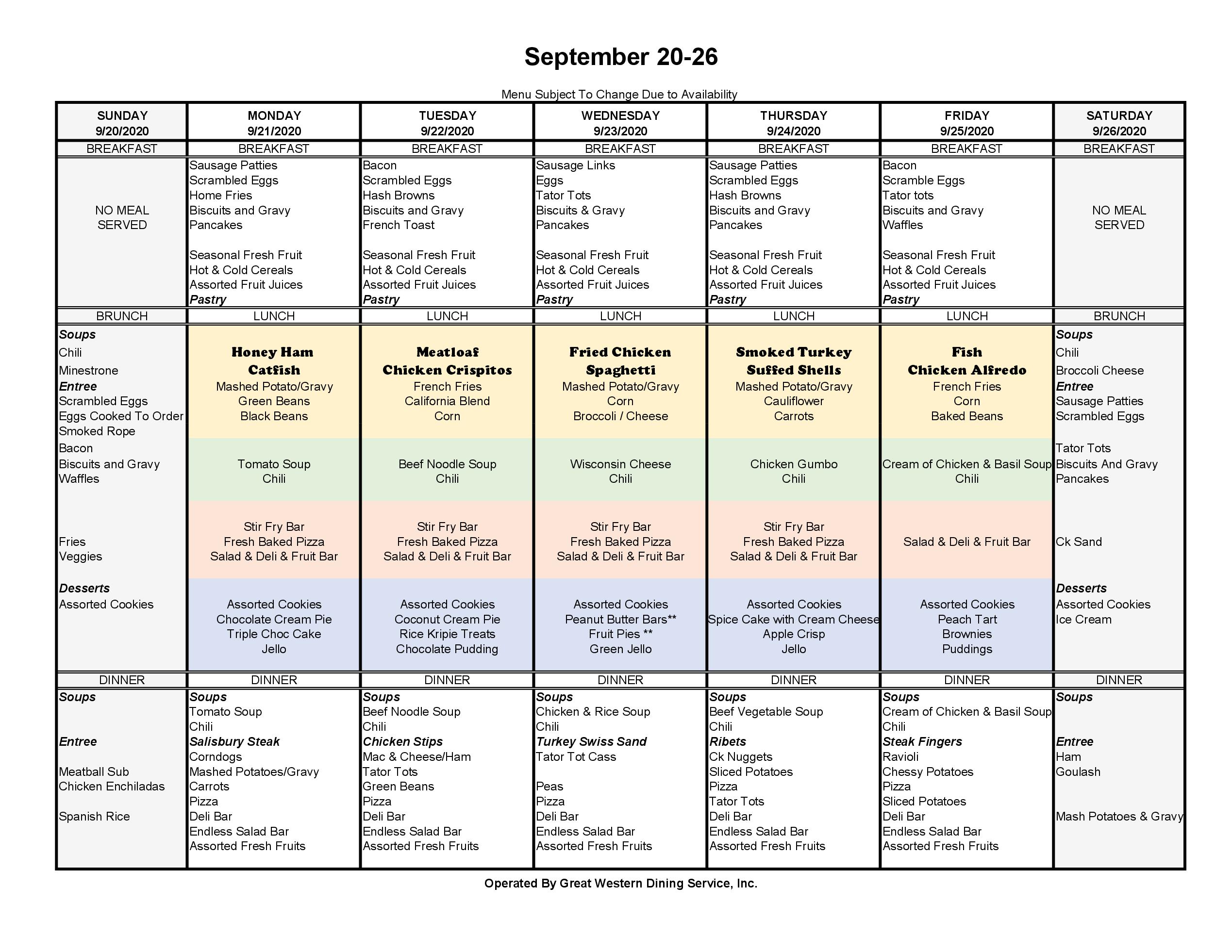 Menu Temp cycle 1 – Crowder College